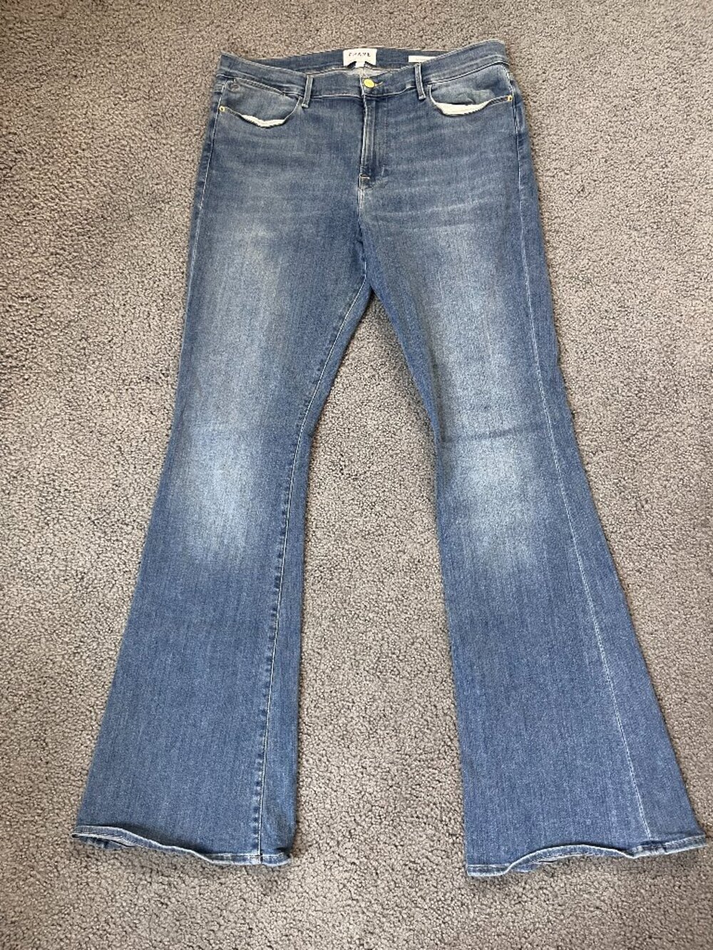 FRAME Le High Flare Jeans - Women's Size 34 LONG TALL W34 L36 - Wide Big Bell